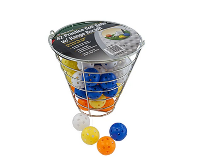 Pelota JEF World of Golf Metal Range Bucket w/ 42 Practice Golf Balls